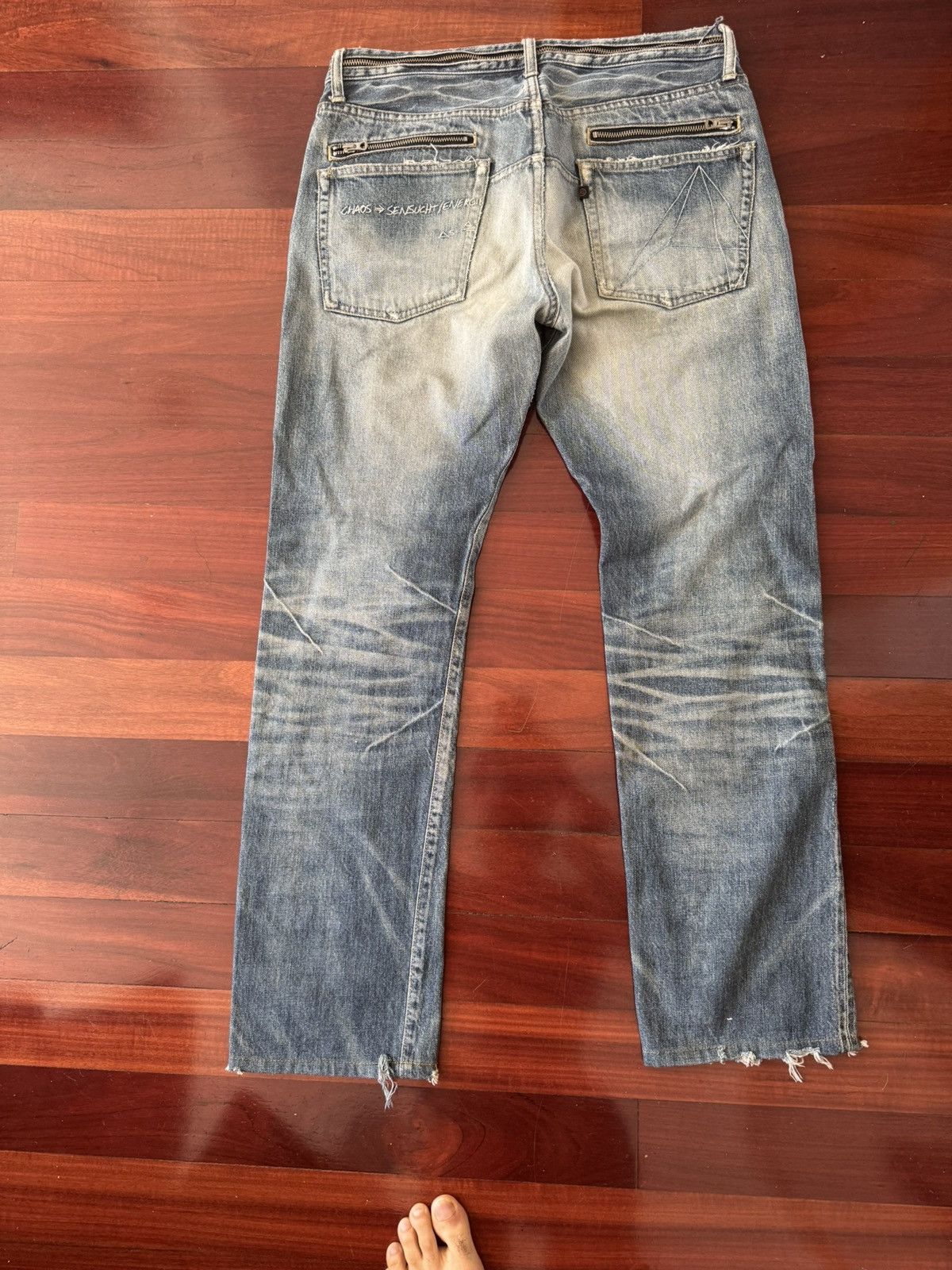 Jun Takahashi × Undercover Distressed Undercover SS07 "CHAOS" Jeans Zipper Waist Denim Size US 30 / EU 46 - 4 Thumbnail
