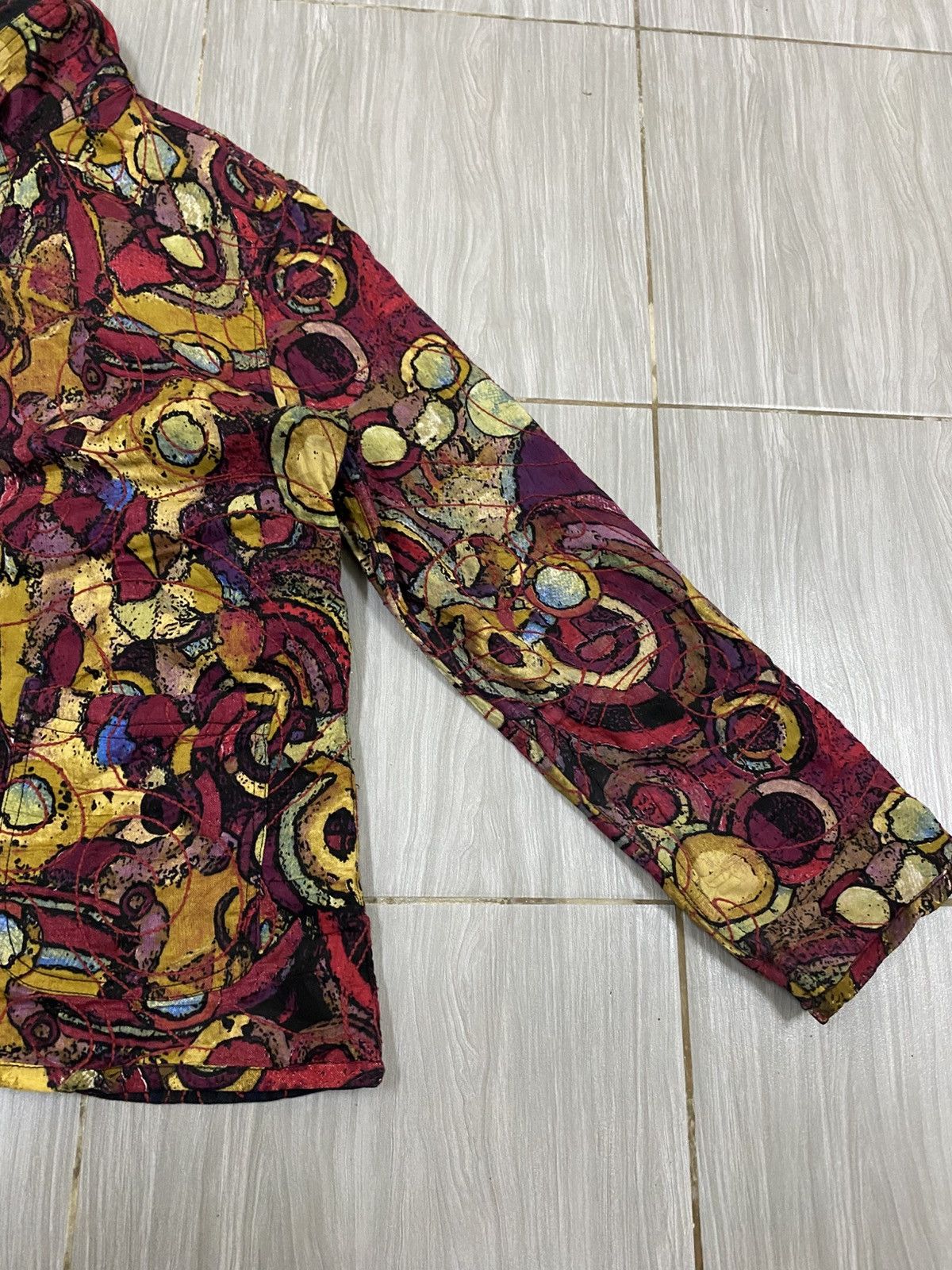 Other Vintage Abstract Art Pattern Jacket – Bold Multicolour Size M / US 6-8 / IT 42-44 - 4 Thumbnail