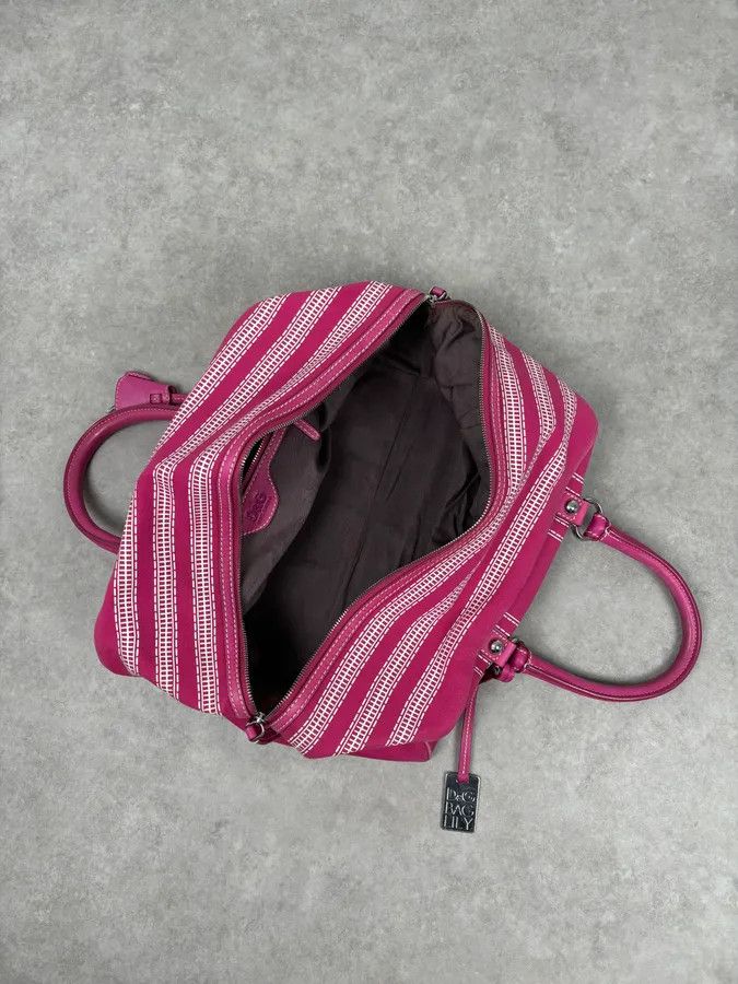 Dolce & Gabbana AW2010 Dolce & Gabbana Fuchsia Pink Canvas Trompe Loeil Zip Bag Size ONE SIZE - 15 Thumbnail
