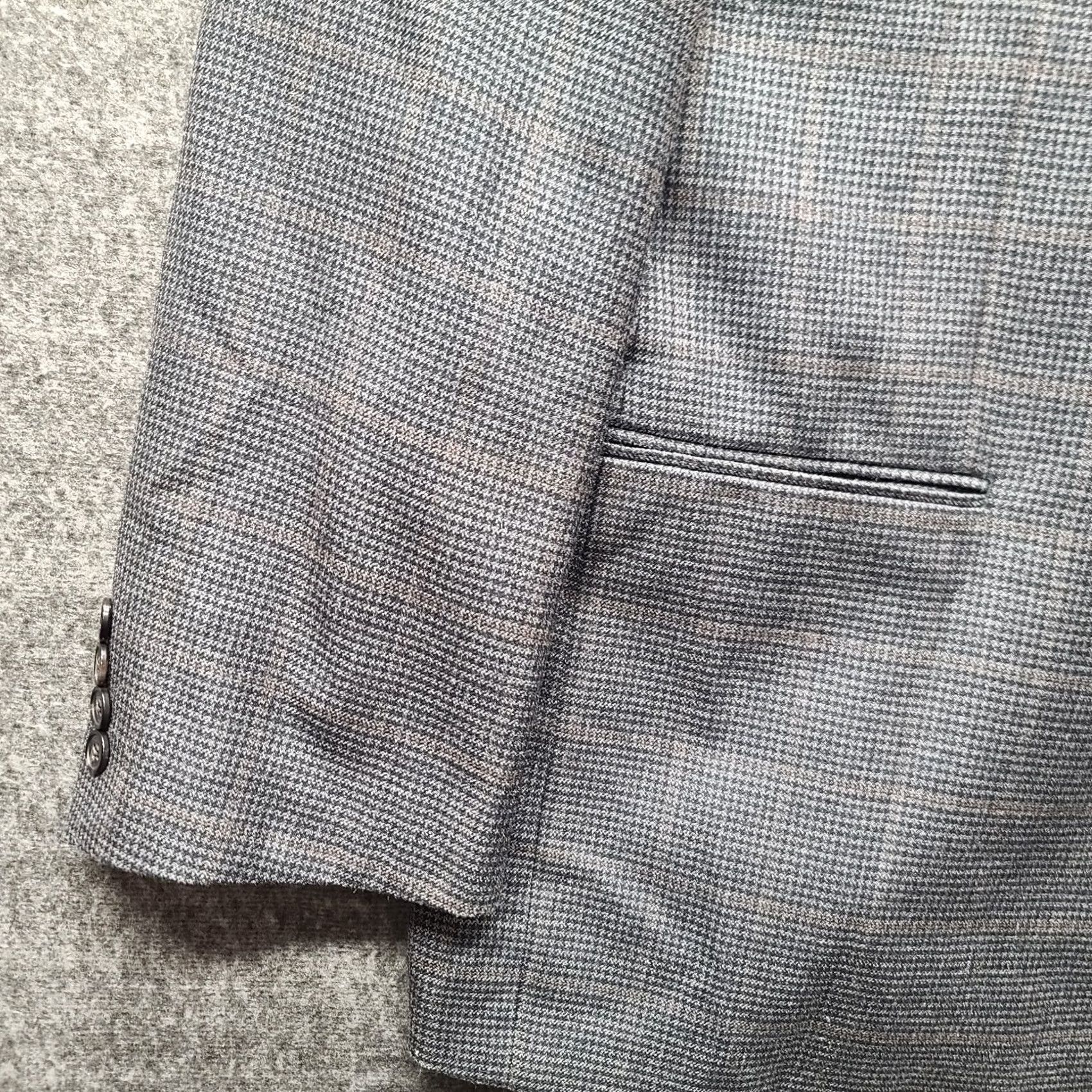 Ralph Lauren Lauren Ralph Lauren Sport Coat Mens 52R 2 Button Silk Wool Windowpane Notch Lapel Gray 2 Piece Big & Tall Mens B&T Jacket Shade Brown? Size US L / EU 52-54 / 3 - 3 Thumbnail