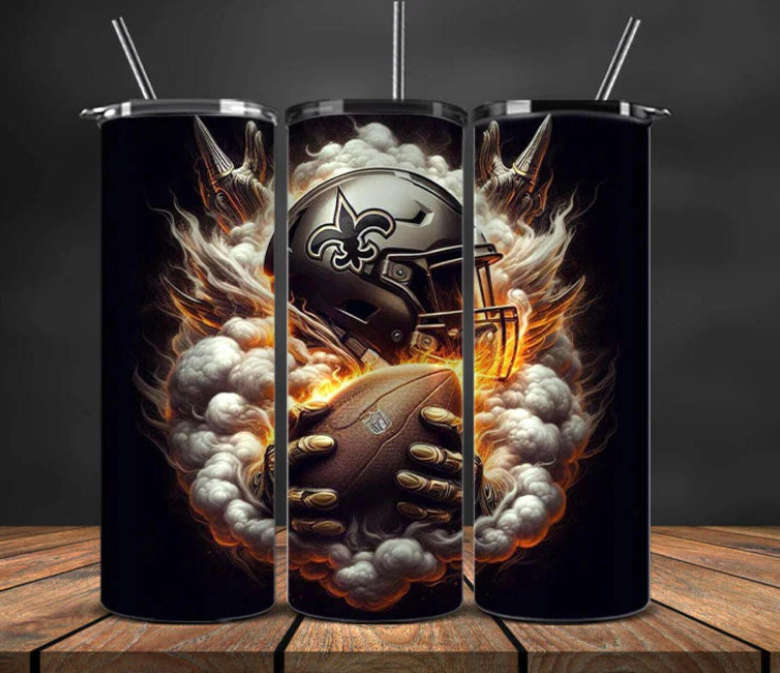 The Unbranded Brand 20 oz New Orleans Saints Stainless Steel Tumbler-Storm Size ONE SIZE - 1 Thumbnail