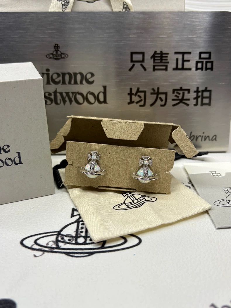 Vivienne Westwood Vivienne Westwood Semi-3D opal silver earring Size ONE SIZE - 2 Thumbnail