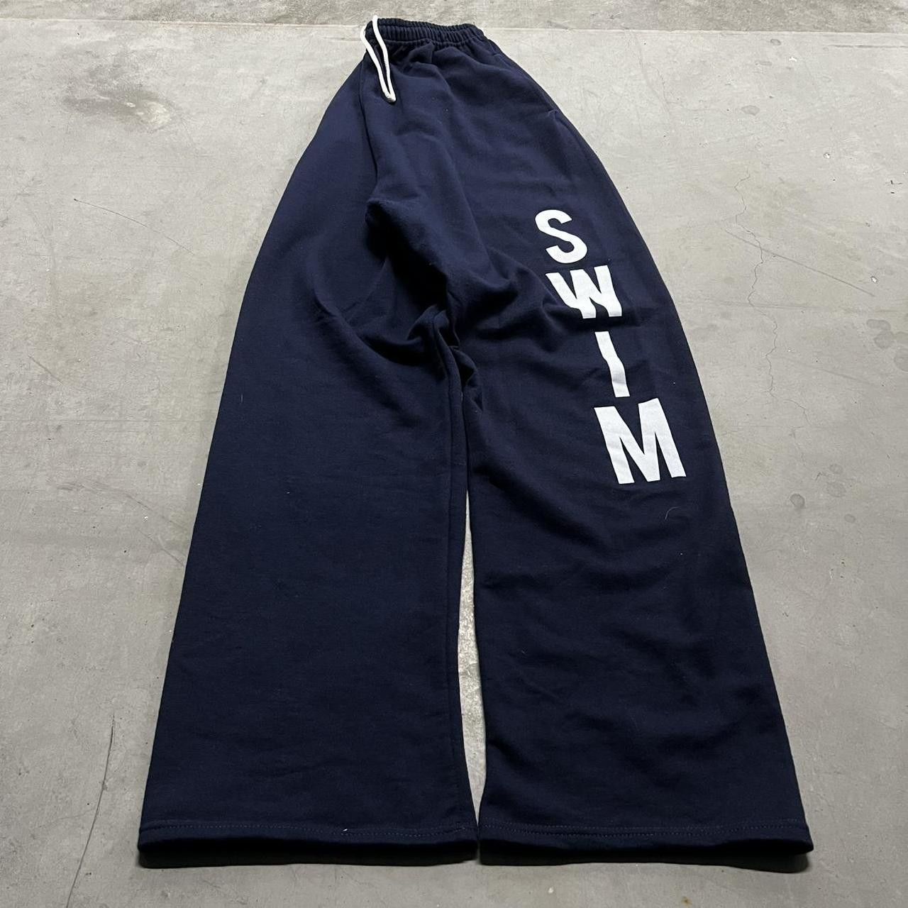 Japanese Brand × Vintage Vintage Y2K/2000s Baggy Navy Blue Sweatpants with Pockets! Size US 32 / EU 48 - 3 Thumbnail