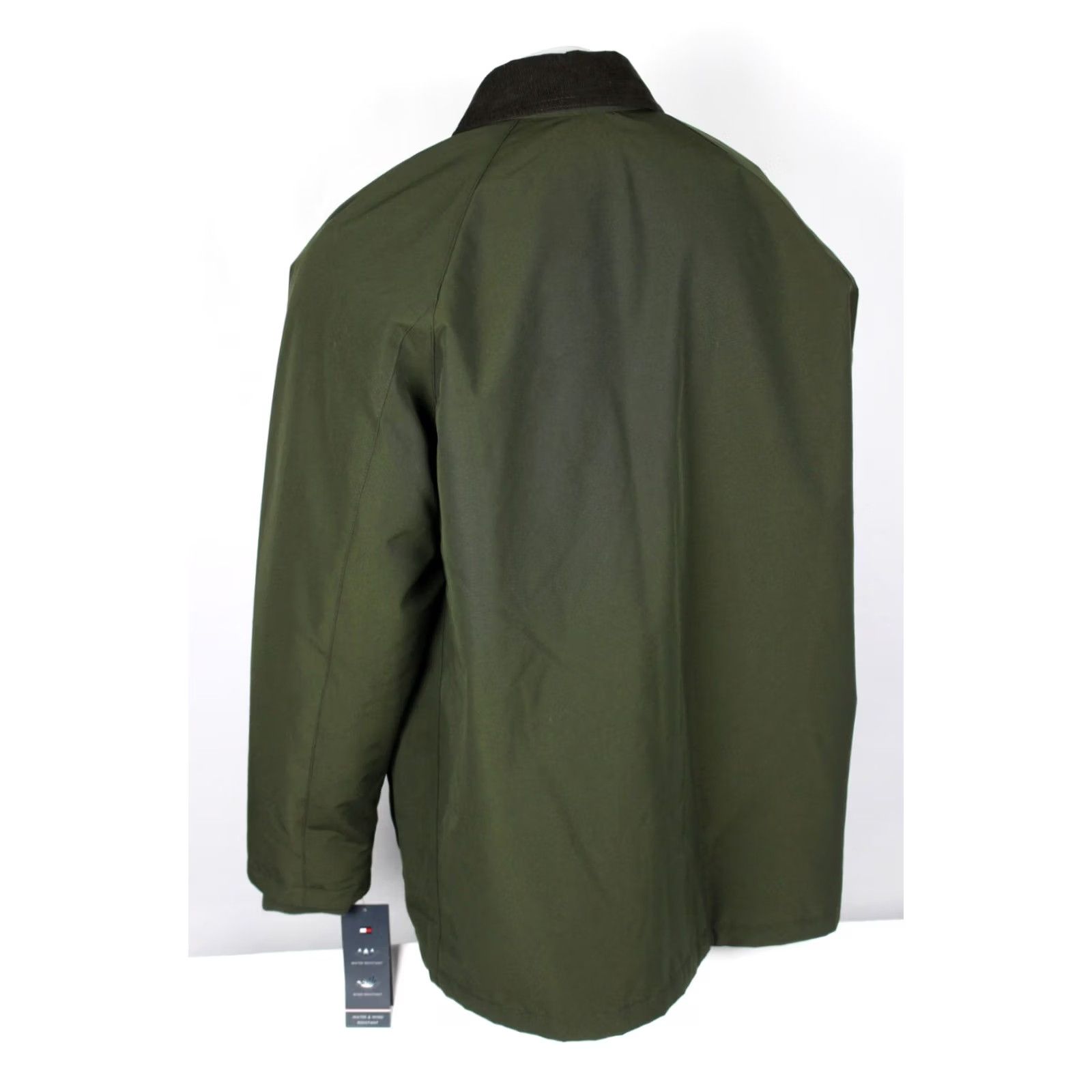 Tommy Hilfiger VINTAGE Tommy Hilfiger Men's Barn Jacket Corduroy Collar Full Zip XXL Green Water Wind Jacket Size US XXL / EU 58 / 5 - 2 Thumbnail