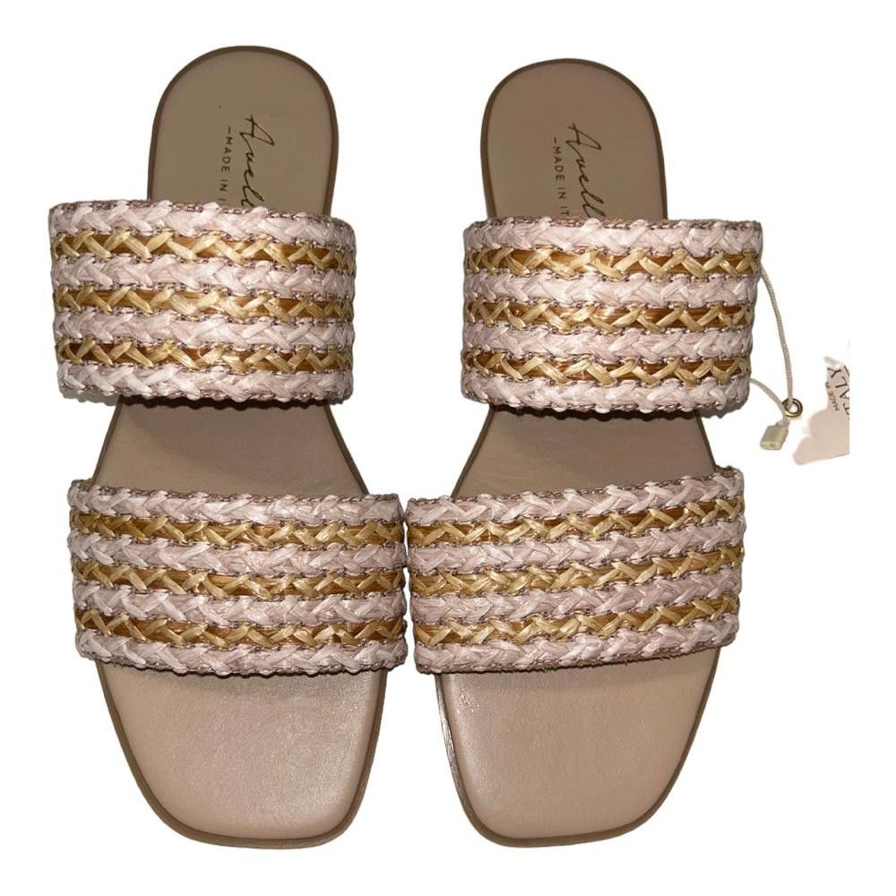 Designer Avellini l NWT Straw Leather Sandals size 9 Size US 9 / IT 39 - 1 Thumbnail