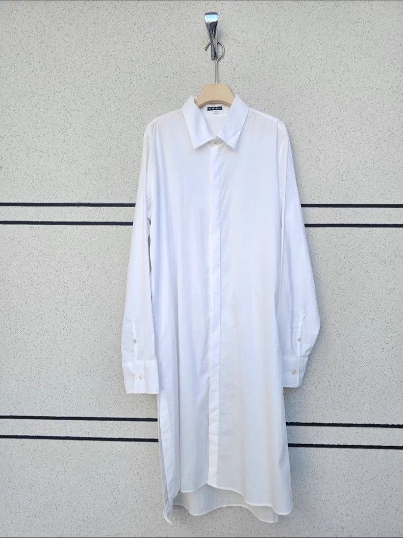 Ann Demeulemeester Ann Demeulemeester Oversized White Shirt Coat Size US L / EU 52-54 / 3 - 1 Thumbnail