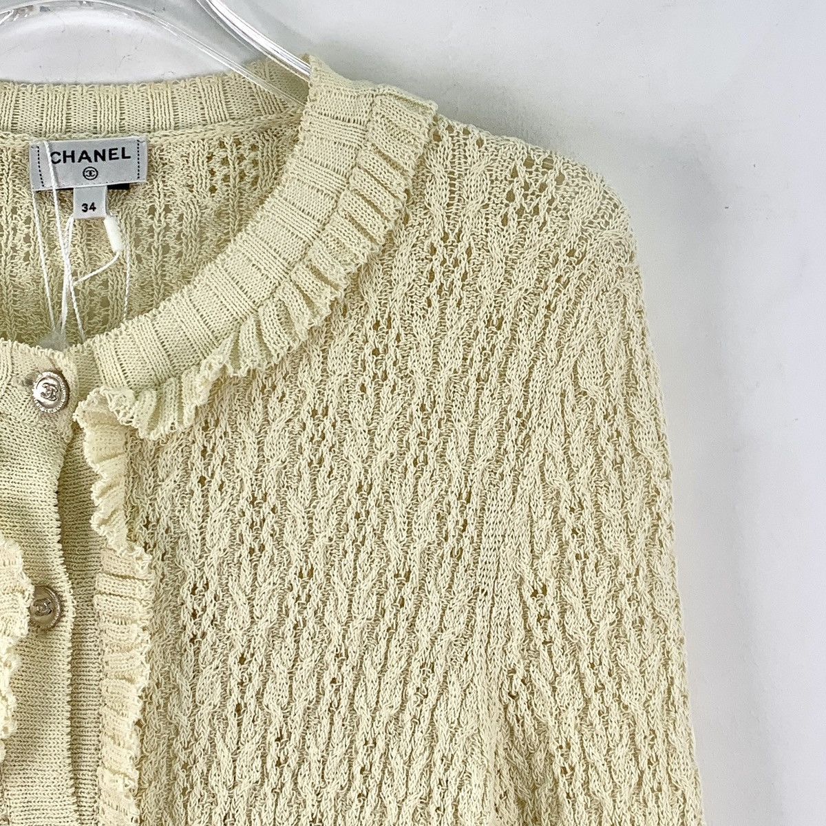 Chanel Chanel Beige Cable Knit Long Sleeve Knit Cardigan K26WX Size XS / US 0-2 / IT 36-38 - 3 Thumbnail