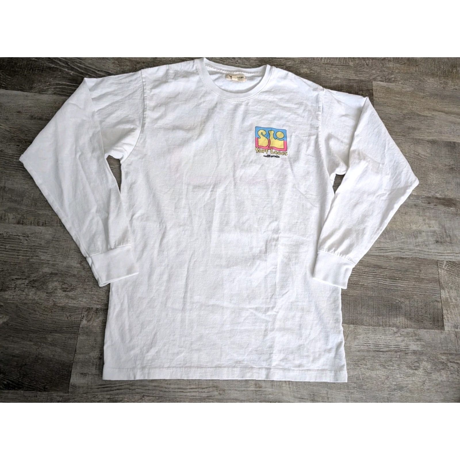 Doublet Surf Locos White Long Sleeve Mens Double-Sided Tee Shirt S Small USA Made Size US S / EU 44-46 / 1 - 2 Thumbnail