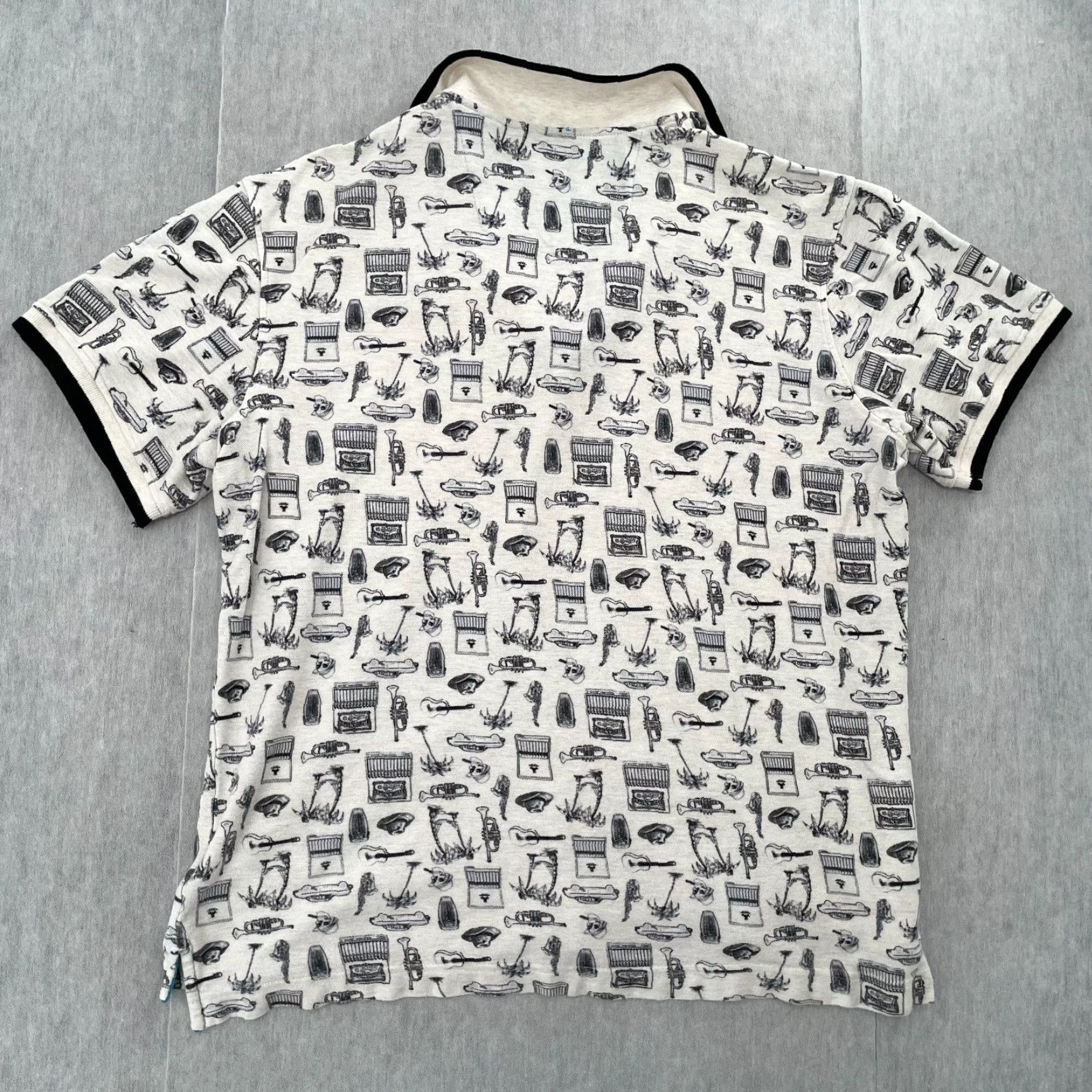 Robert Graham VINTAGE Robert Graham Polo Shirt Men Adult Large White Geometric Music Cars 90s Size US L / EU 52-54 / 3 - 2 Thumbnail