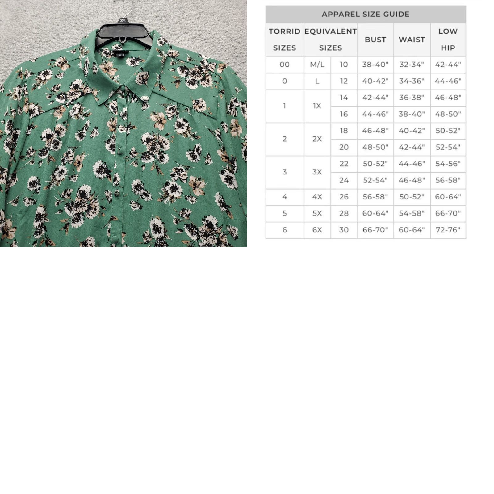 Torrid Torrid Shirt Women's 3 Multi Floral Loose Fit Long Sleeve Button Down Collared Adult 24 Multicolor Floral Shirt Womens Mens Girls Size 4XL / US 24-26 - 8 Thumbnail