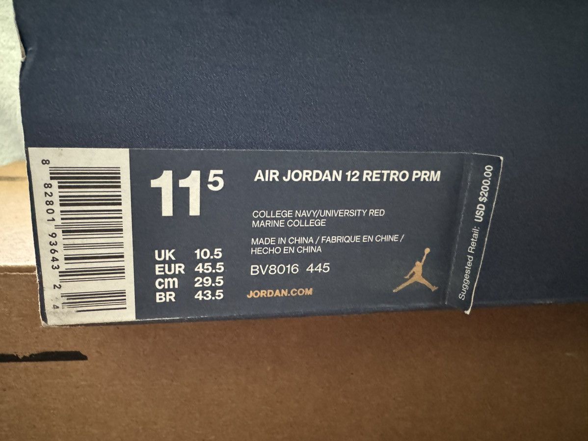 Jordan Brand Air Jordan 12 Retro PRM ‘International Flight’ 2018 Size US 11.5 / EU 44-45 - 10 Thumbnail