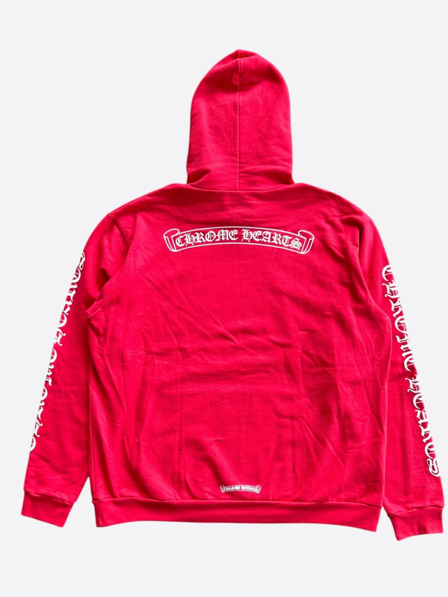 Chrome Hearts Chrome Hearts Red & White Scroll Logo Hoodie Size US XL / EU 56 / 4 - 2 Thumbnail