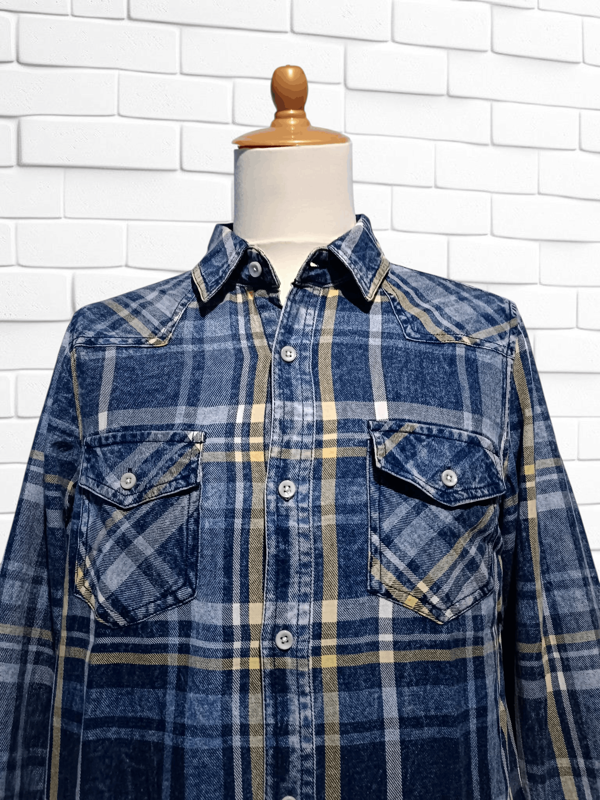 In The Attic In The Attic Indigo Check Shirt Size US M / EU 48-50 / 2 - 2 Thumbnail