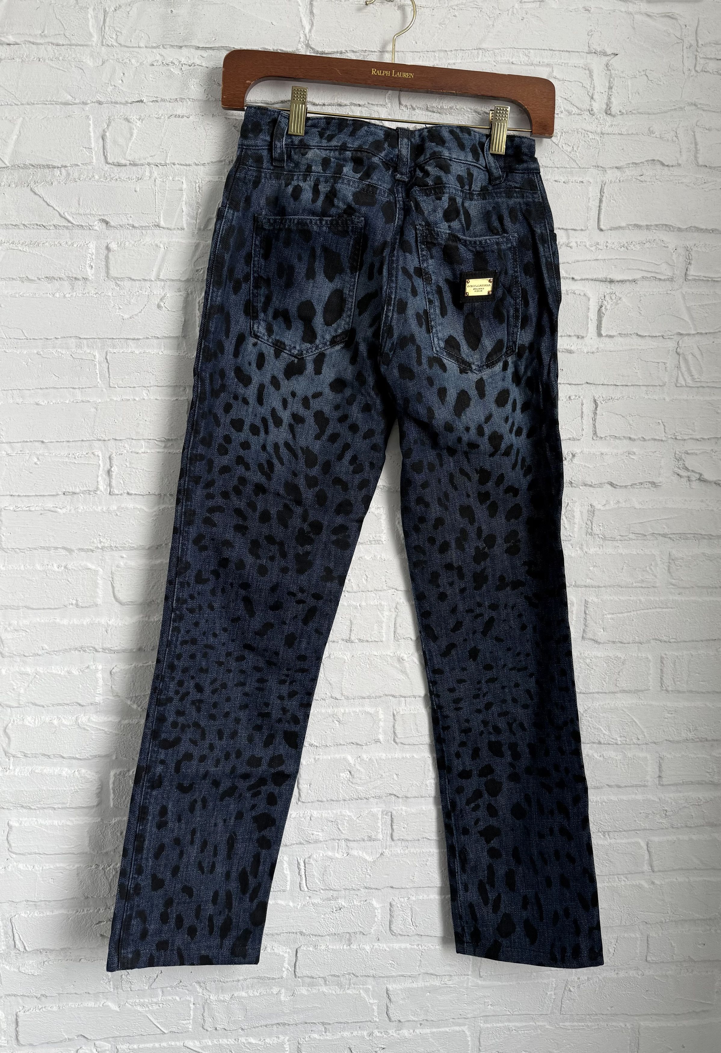 Dolce & Gabbana Dolce & Gabbana Leopard Print Slim blue Jeans Size 24" / US 00 / IT 34 - 1 Thumbnail