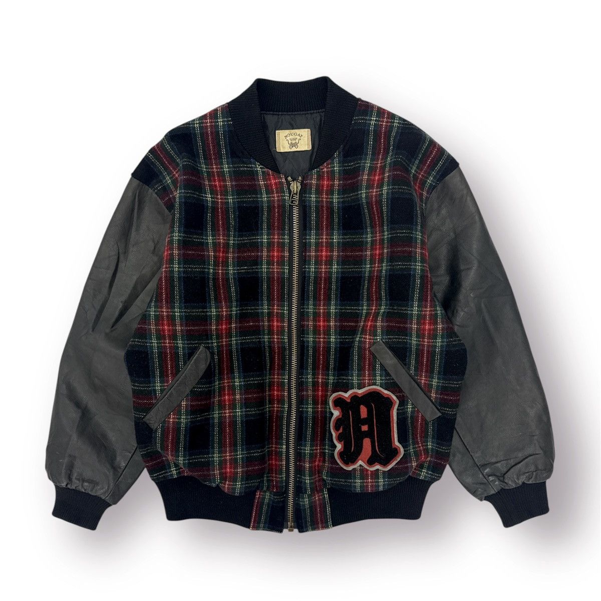 Leather 🔥 Nougat SUGAR Co. LTD Wool Zipper Bomber Leather Sleeve Jac Size US M / EU 48-50 / 2 - 1 Thumbnail