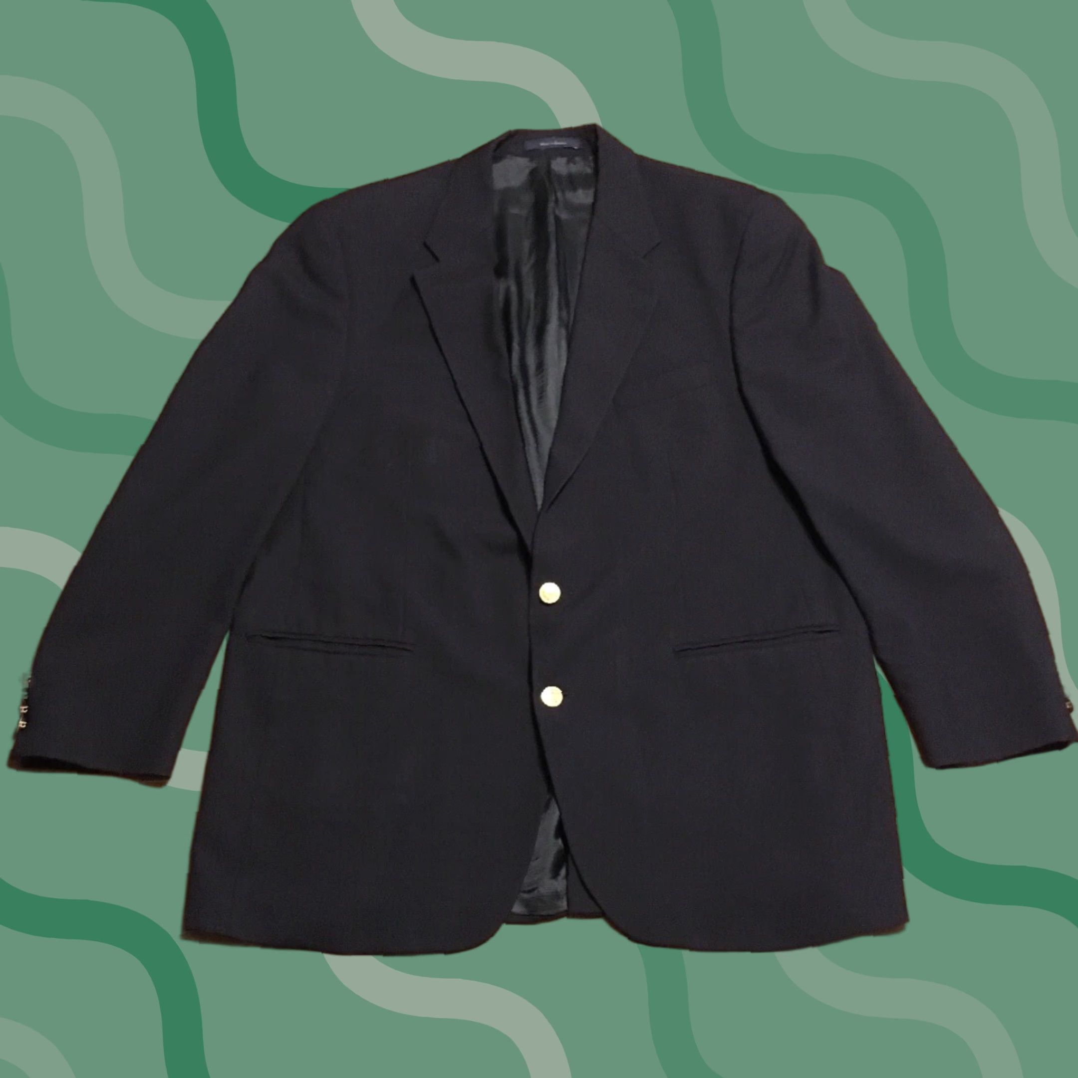 Chaps Chaps Ralph Lauren Navy Blue Blazer Long 44 Gold Buttons Mens Women? Size 44R - 1 Thumbnail