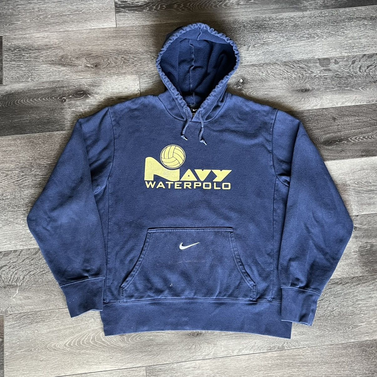 Nike Vintage 2000s Nike Center Swoosh US Navy Water Polo Hoodie Size US M / EU 48-50 / 2 - 1 Thumbnail
