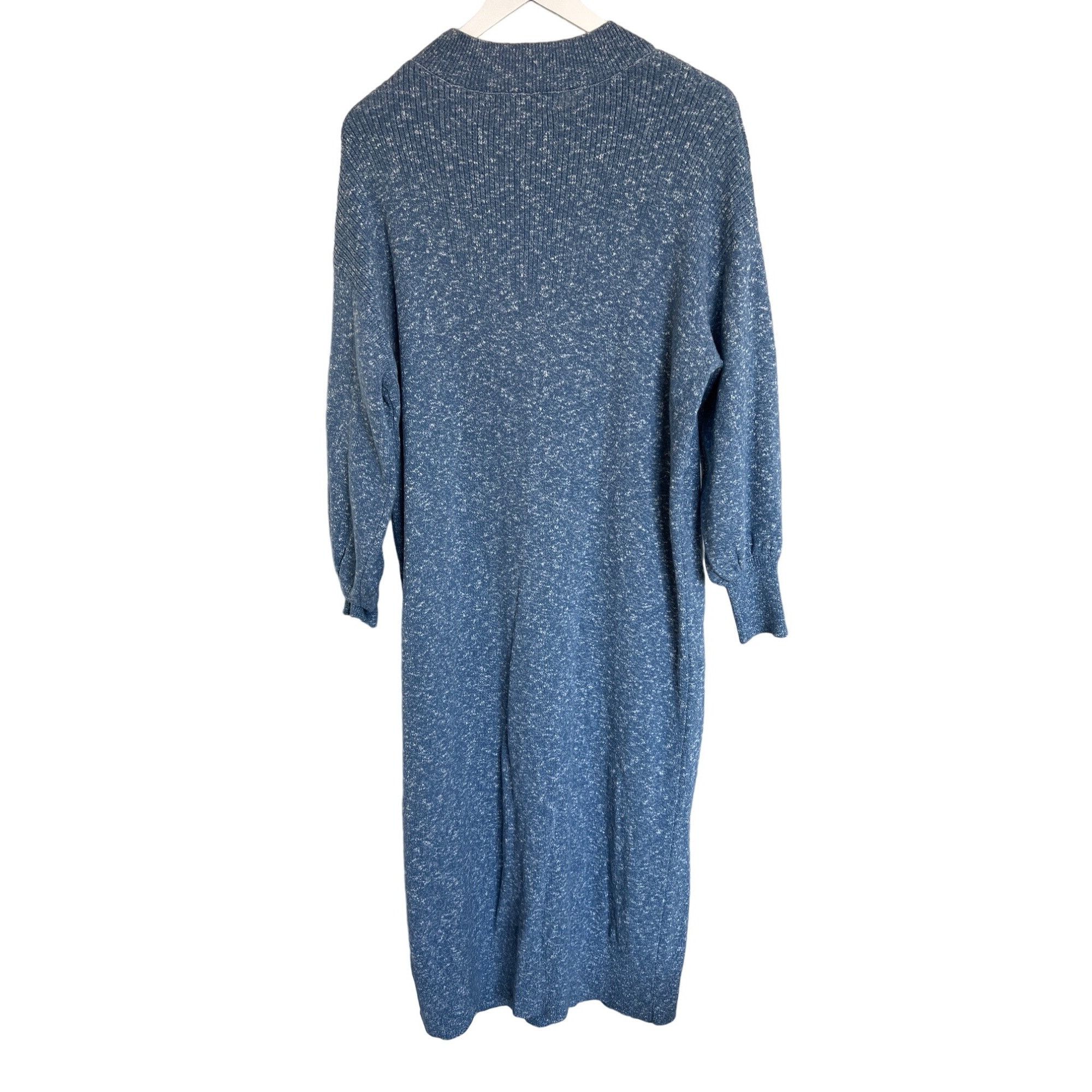 Free People Free People Beach Marled Blue Mock Neck Midi Sweater Dress Size S / US 4 / IT 40 - 4 Thumbnail