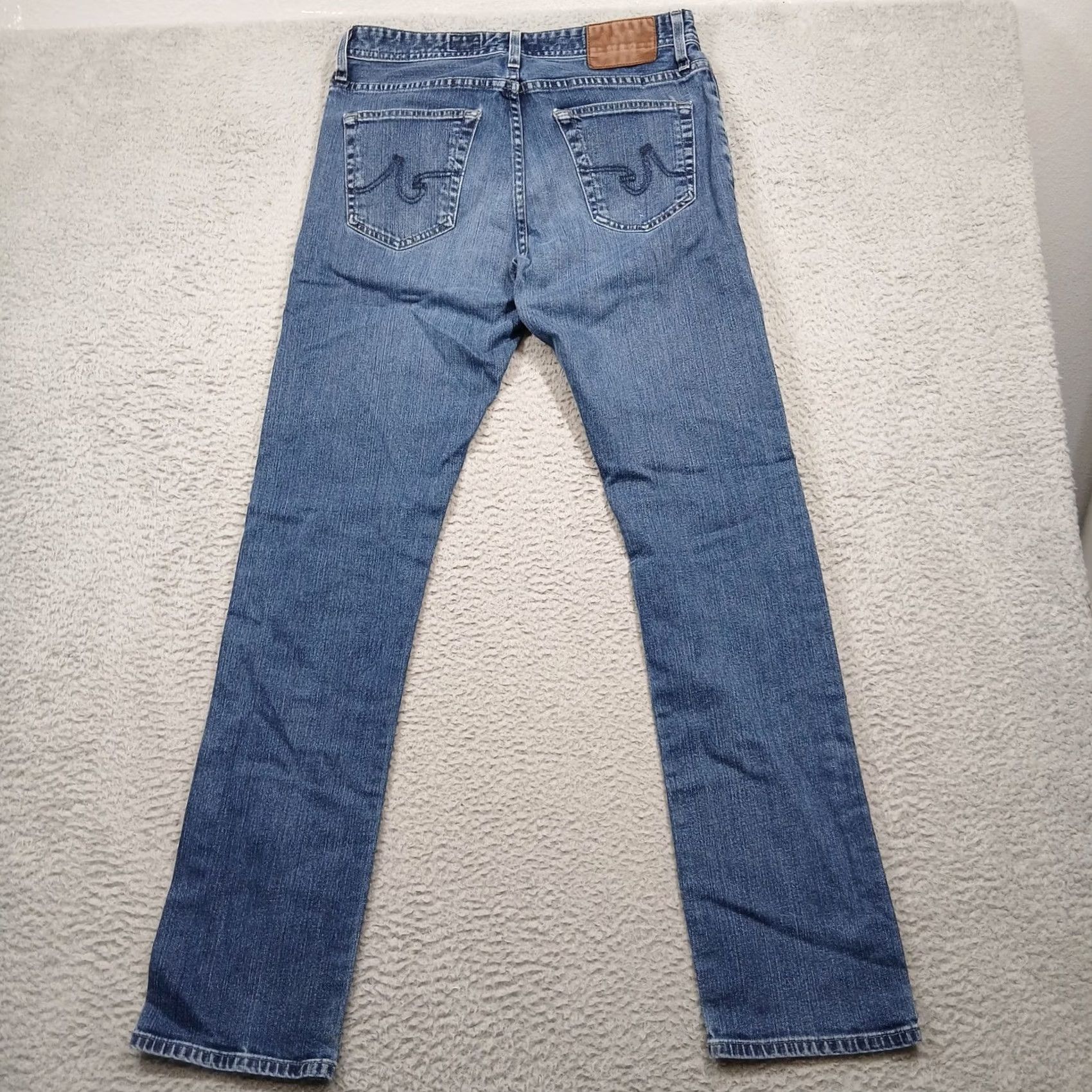 Vintage AG Adriano Goldschmied The Ives Jeans Men's 31x34 Blue Denim Modern Athletic Fit Regular Straight Pocket Cotton Blend Mens Jeans Blue Size US 31 - 2 Thumbnail
