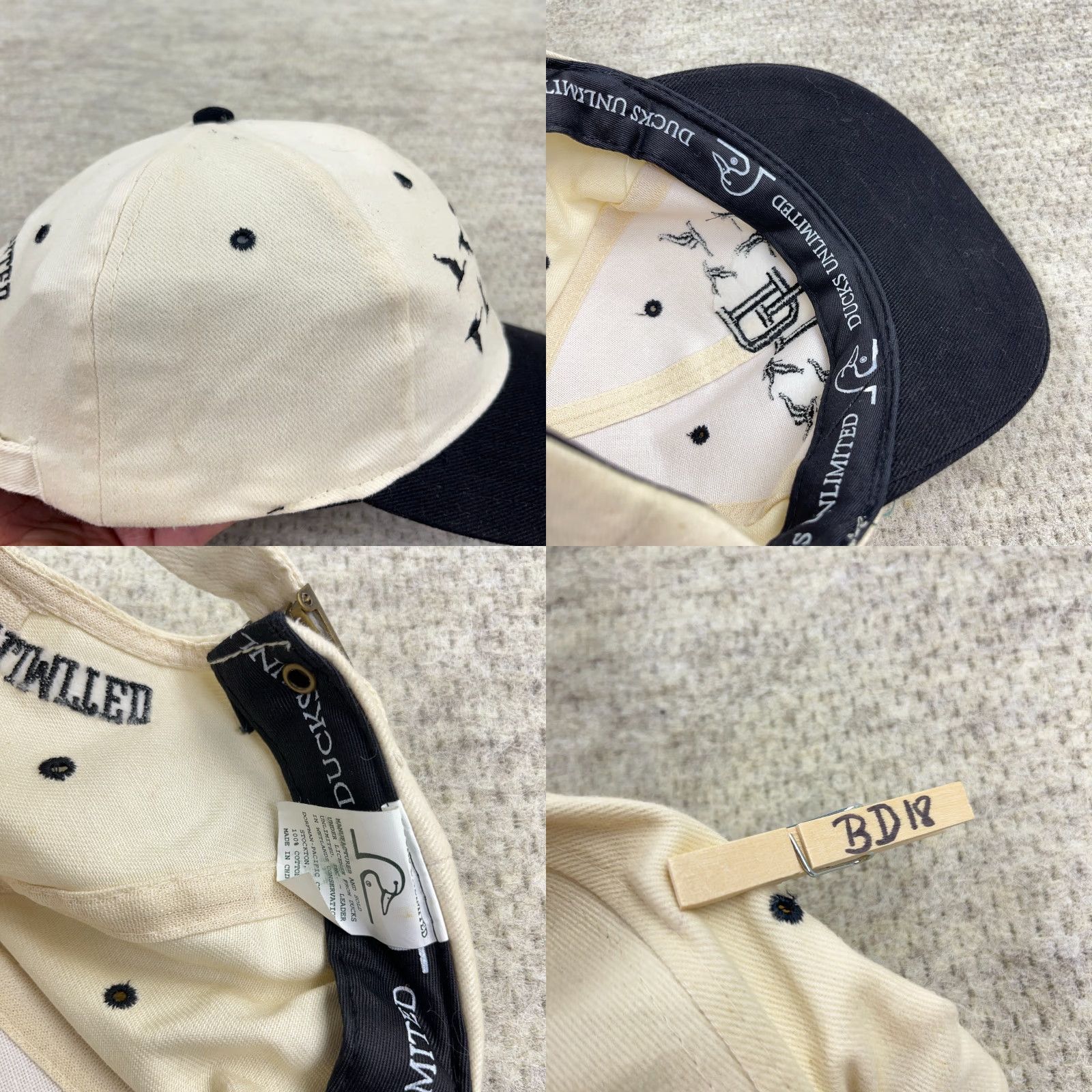 Vintage VINTAGE Ducks Unlimited Hat Cap Strap Back Black White Nature Y2K Faded Adult BD Cap Size ONE SIZE - 8 Thumbnail