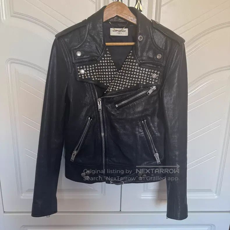 Saint Laurent Paris Saint Laurent Paris Studded Cowhide Leather Jacket i Size XS / US 0-2 / IT 36-38 - 1 Thumbnail