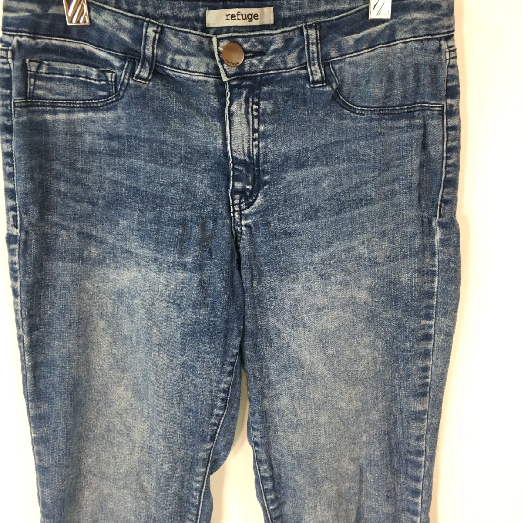 Denime Refuge Womens Casual Flat Front Straight Blue Denim Jeans Size 8 Size 30" / US 8 / IT 44 - 5 Thumbnail