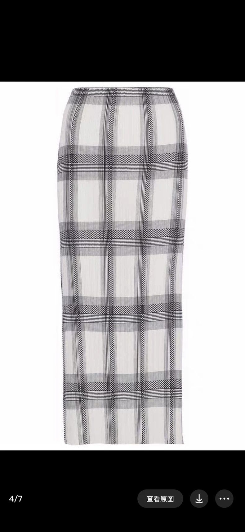 Helmut Lang Helmut Lang size SPleated Black White Grey Plaid Skirt 2501 Size 26" / US 2 / IT 38 - 8 Thumbnail