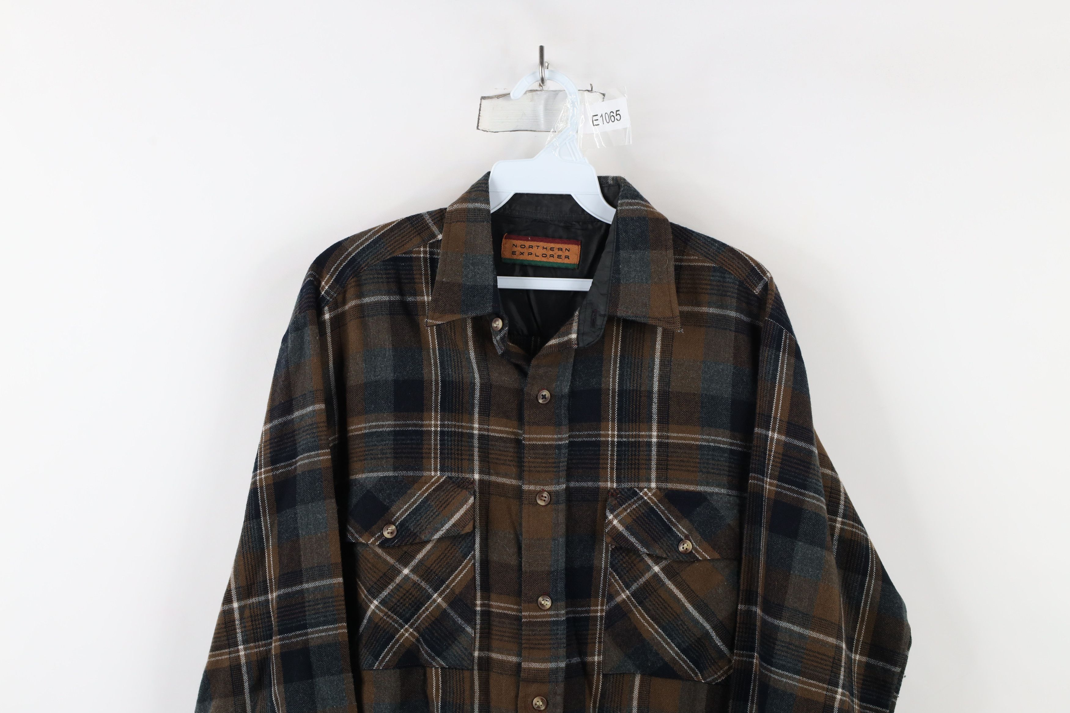 Vintage Vintage 90s Streetwear Collared Button Shirt Brown Plaid Size US M / EU 48-50 / 2 - 2 Thumbnail