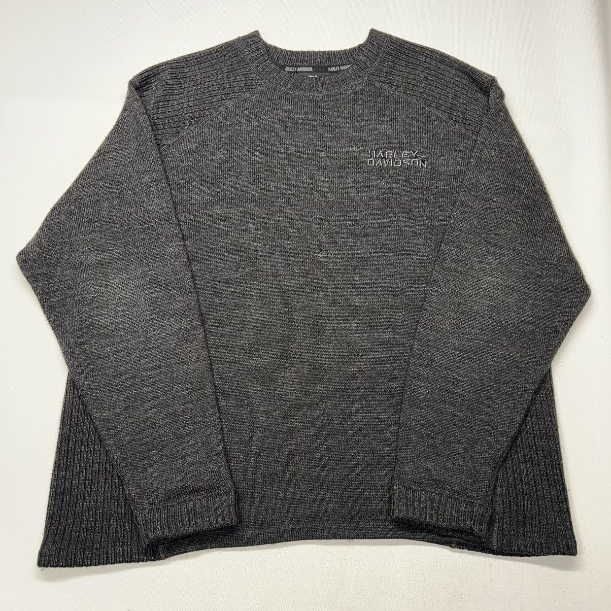Harley Davidson Harley Davidson Sweater Grey Wool Knit Crewneck Logo Biker Size US XL / EU 56 / 4 - 1 Thumbnail