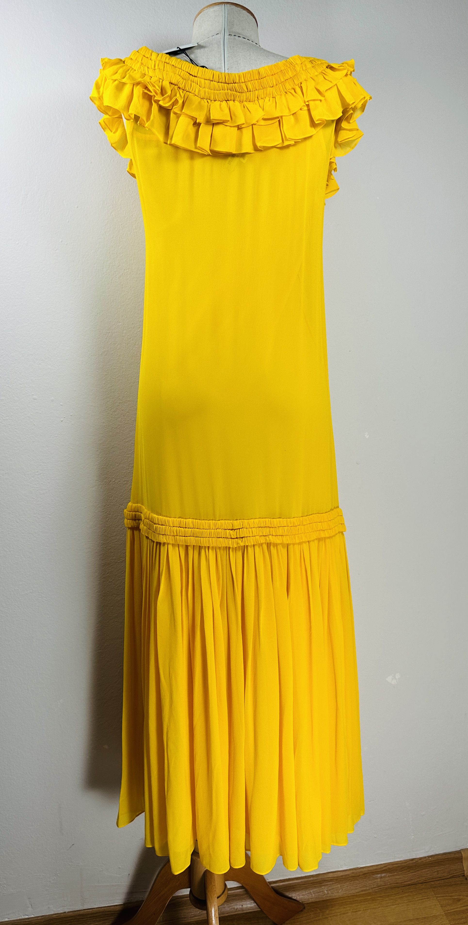 Opening Ceremony Chiffon Ruffle Maxi Dress - Racer Yellow Size XS / US 0-2 / IT 36-38 - 4 Thumbnail