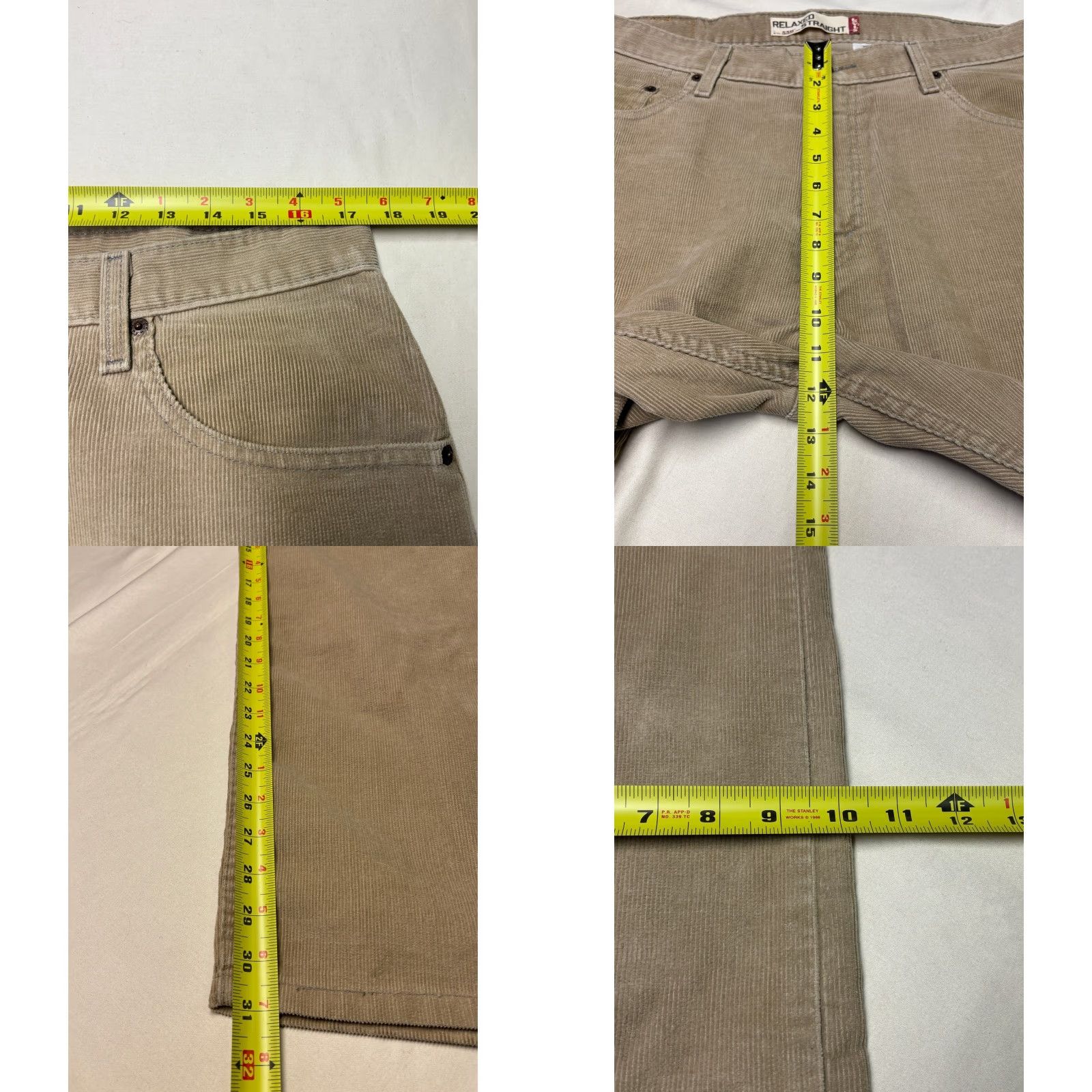 Levi's Levi's 559 Relaxed Straight Corduroy Pants Tan Mens W36 L32 Corduroy Straight Leg 90s Style Jeans Button Zip Pockets Size US 36 / EU 52 - 9 Thumbnail