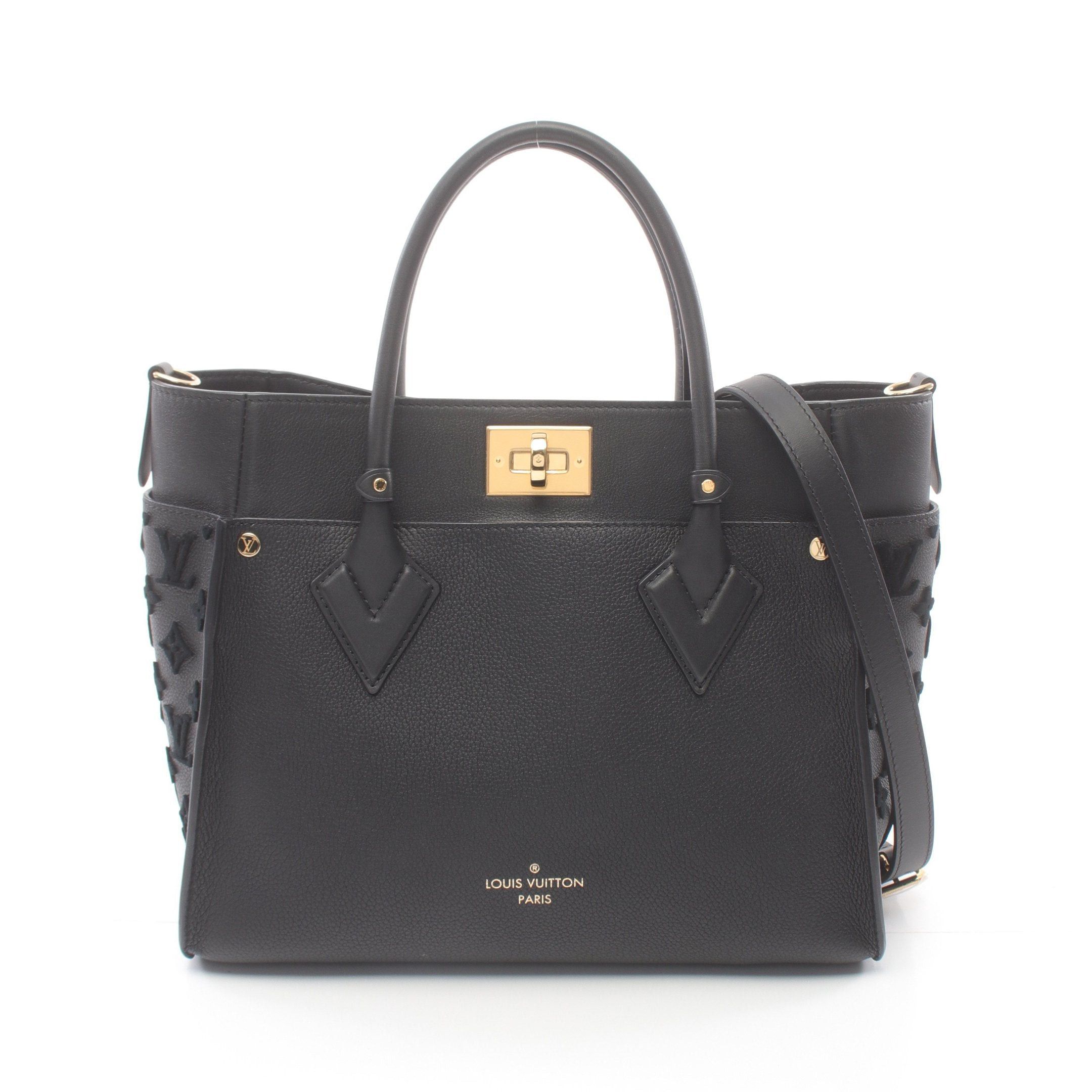 Louis Vuitton Louis Vuitton On My Side Mm Monogram Taffeta Noir Handbag Leather Black Size ONE SIZE - 1 Thumbnail
