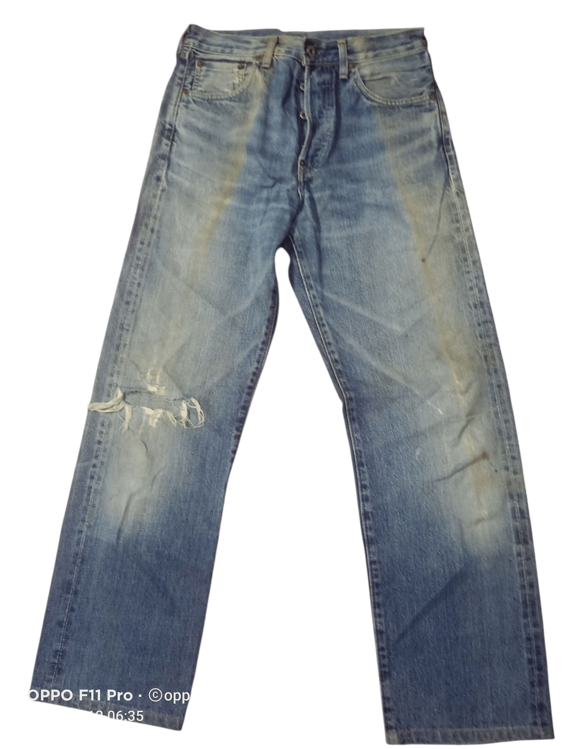 Levi's Vintage Clothing 💥 Vintage Big E 702 Redselved Distressdenim Denim 💥 Size US 30 / EU 46 - 9 Thumbnail