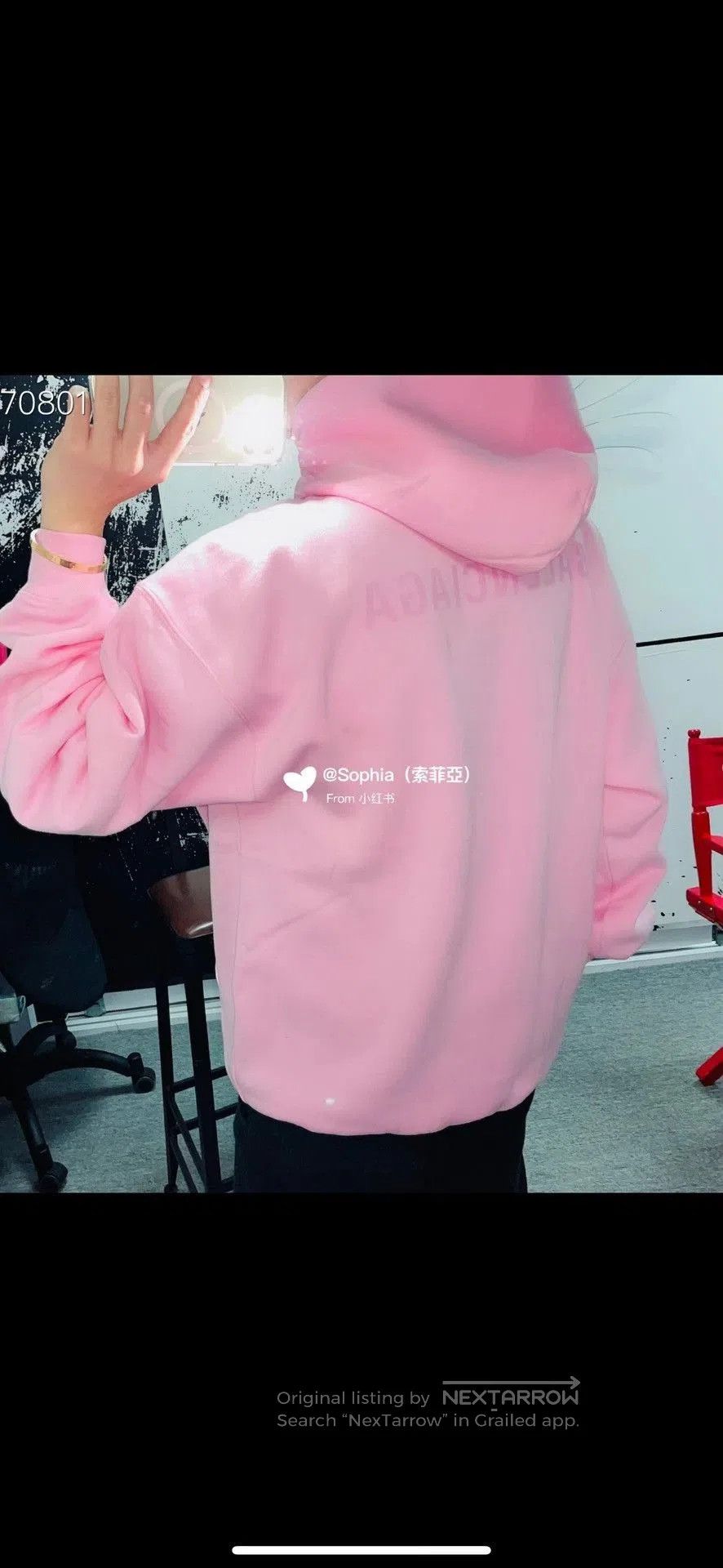 Balenciaga New Balenciaga Pink Unisex Hoodie. Size S / US 4 / IT 40 - 5 Thumbnail