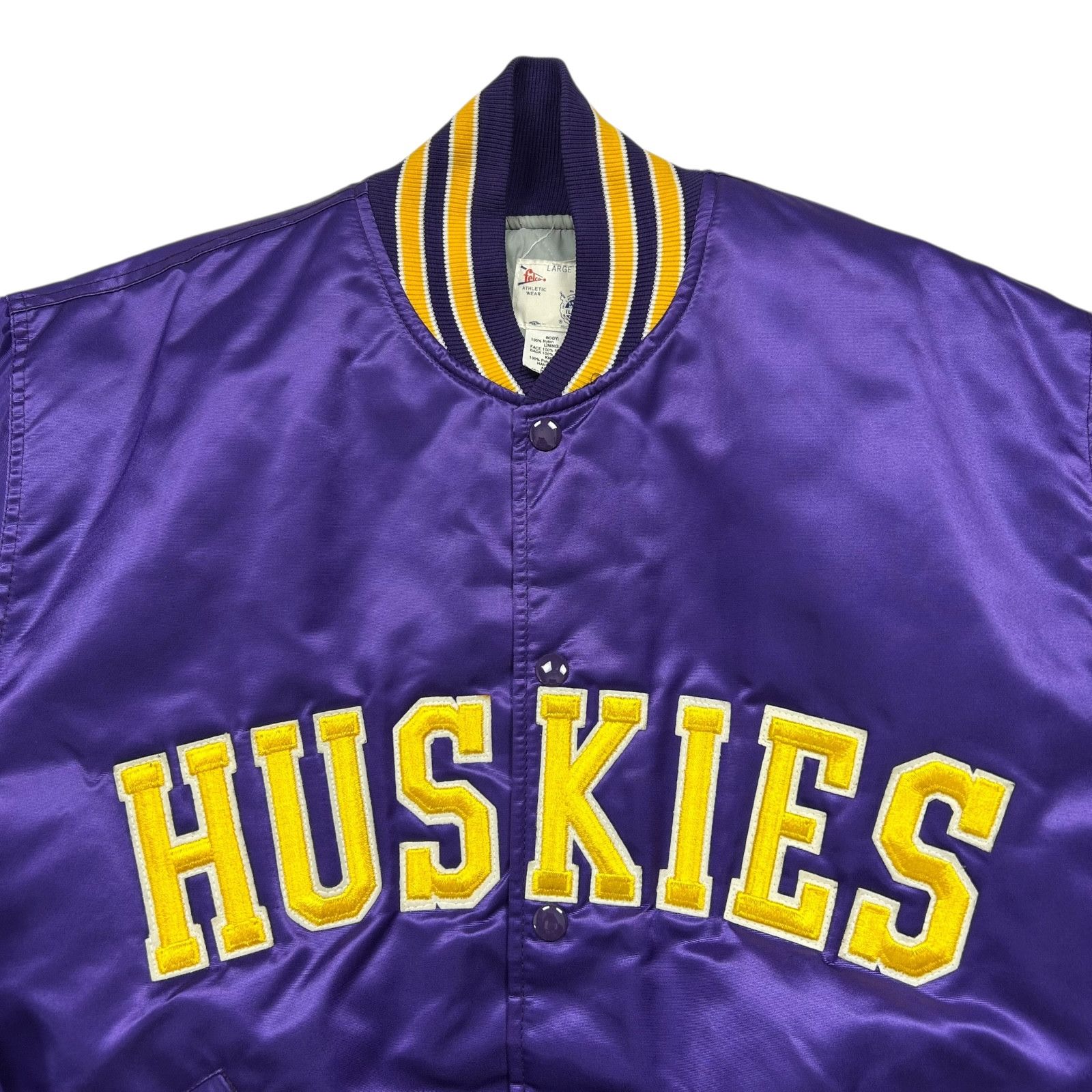 NCAA VTG 90s NCAA WASHINGTON HUSKIES FELCO SATIN BOMBER JACKET Size US L / EU 52-54 / 3 - 2 Thumbnail