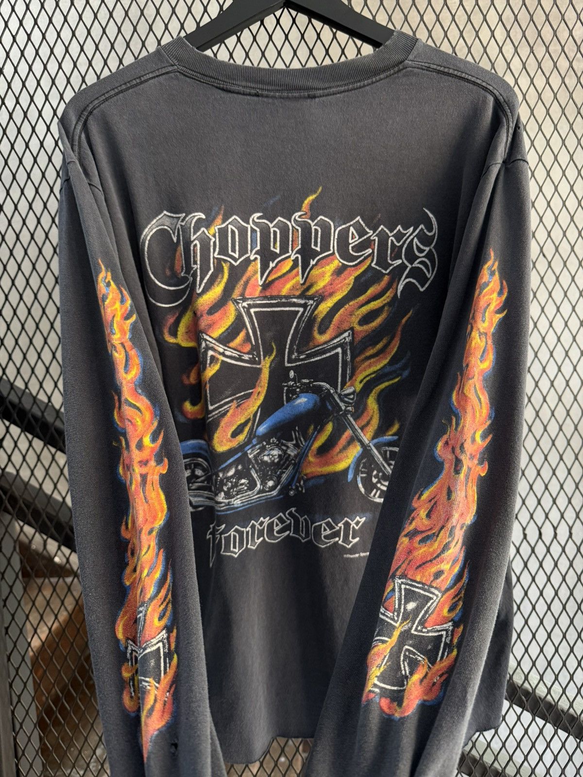 West Coast Choppers Vintage 1990s West Coast Choppers Distressed Faded LS Flames Size US L / EU 52-54 / 3 - 1 Thumbnail