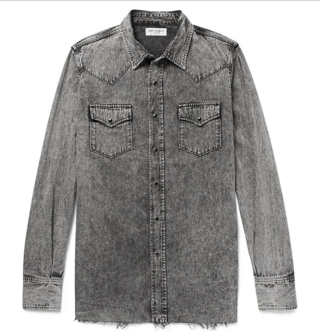 Acid-Washed Denim Shirt