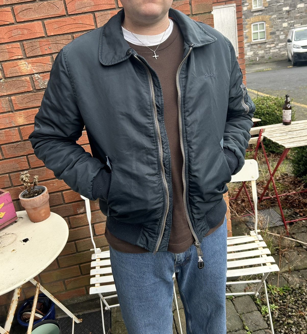 Schott Schott 90’s Bomber Flight Jacket Size US L / EU 52-54 / 3 - 11 Thumbnail