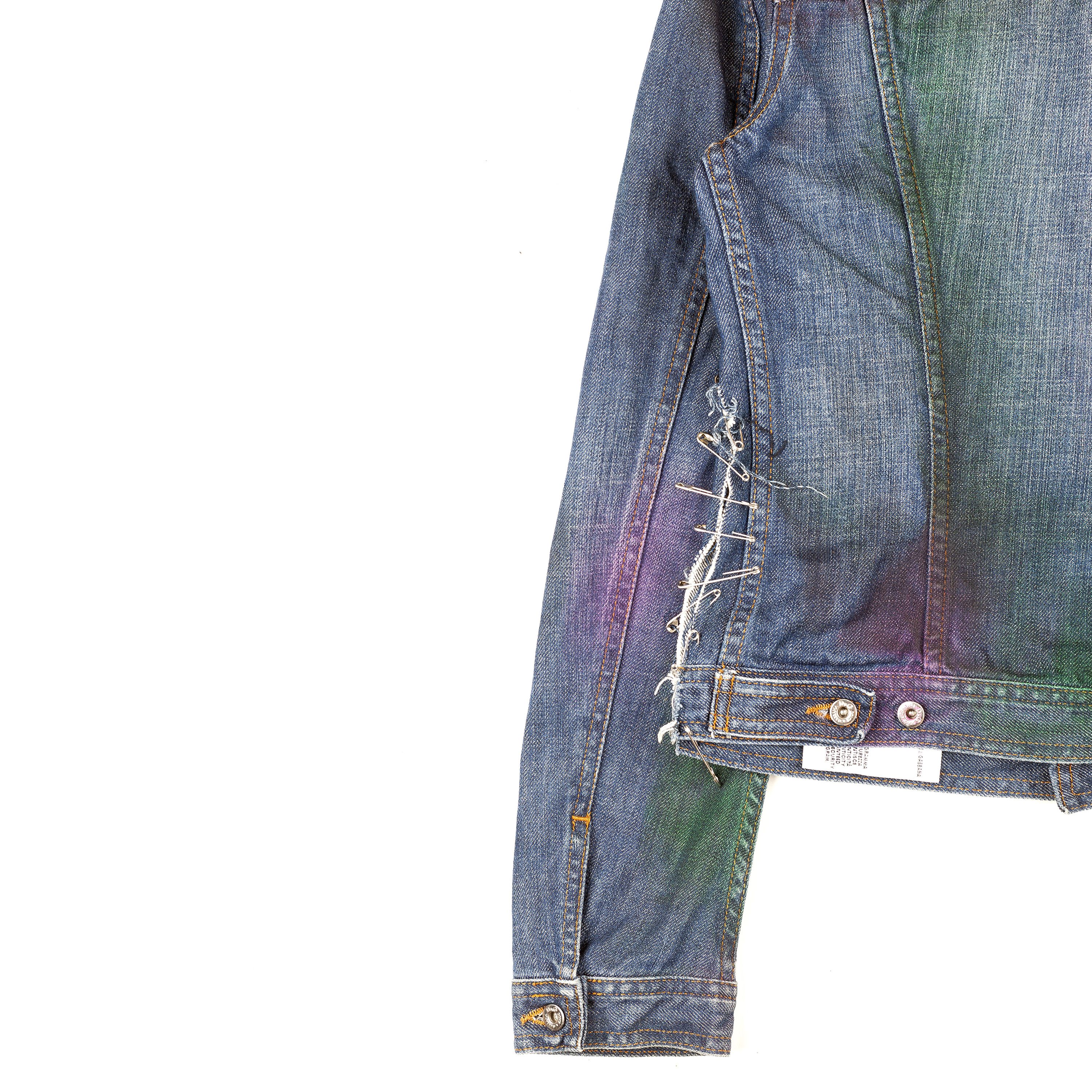 Dolce & Gabbana Dolce & Gabbana Spray Paint Denim Jacket (XS) Size XS / US 0-2 / IT 36-38 - 2 Thumbnail