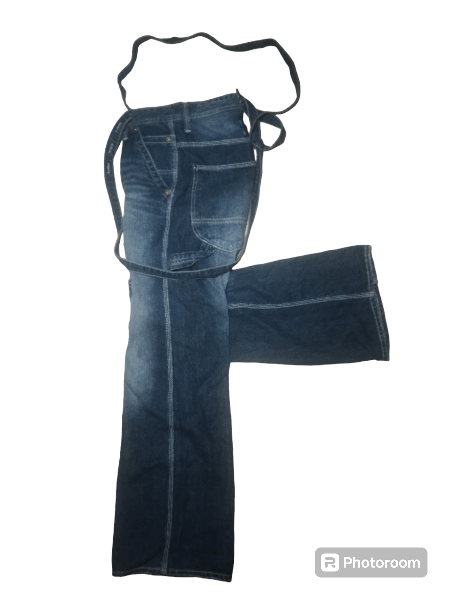 Japanese Brand × Vintage Ultimax Carpenter Buckle back Denim with Suspender (baggy) Size US 34 / EU 50 - 5 Thumbnail