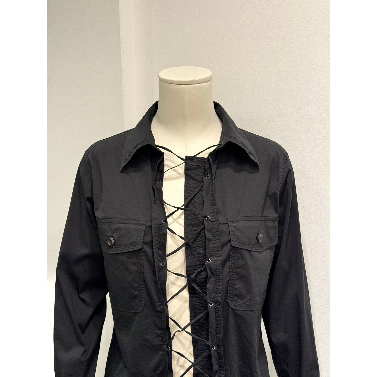 Yves Saint Laurent S/S2002 Yves Saint Laurent by Tom Ford safari lace-up shirt Size S / US 4 / IT 40 - 4 Thumbnail