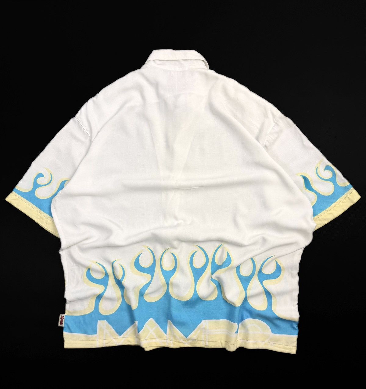 Mambo 90s Mambo Vintage Button Up Shirt White Flame Print Y2K Size US L / EU 52-54 / 3 - 3 Thumbnail