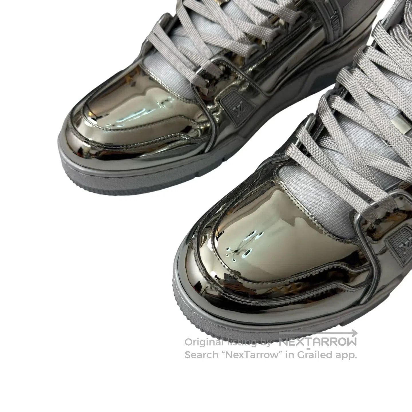 Louis Vuitton Louis Vuitton liquid metallic silver sneakers| Size US 9.5 / EU 42-43 - 3 Thumbnail
