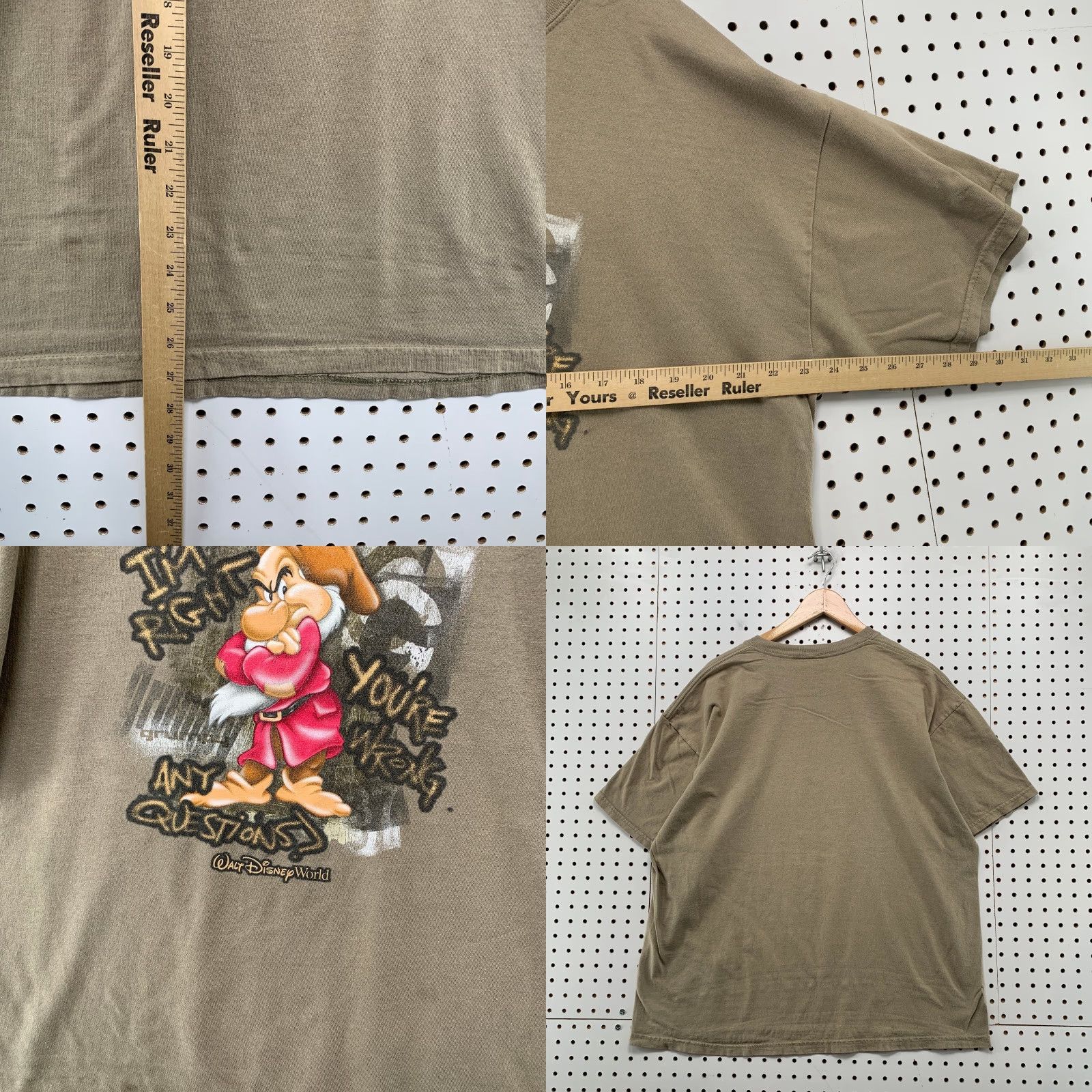 Disney VINTAGE Disney Shirt Mens L Brown Grumpy Dwarves Im Right Your Wrong Humor Adult Large Brown Cartoon Funny 90s Womens Mens Boys Girls Size US L / EU 52-54 / 3 - 8 Thumbnail