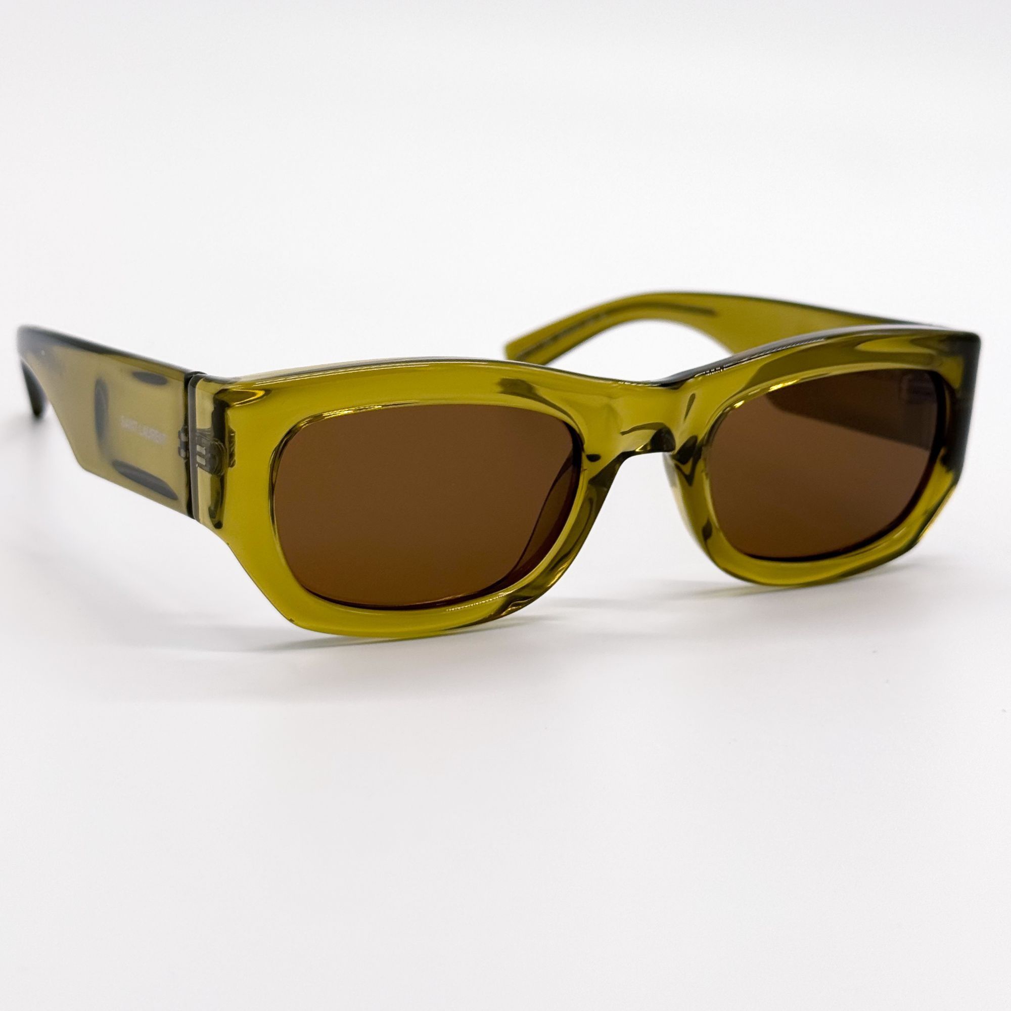 Saint Laurent Paris NEW SAINT LAURENT SUNGLASSES SL713 004 GREEN BROWN UNISEX Size ONE SIZE - 5 Thumbnail