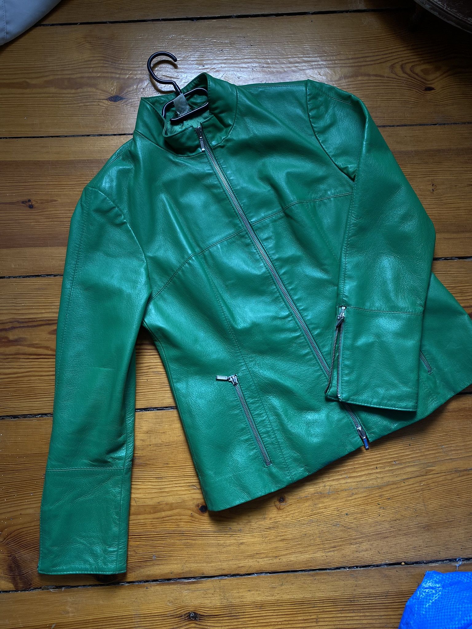 Leather vintage green genuine leather jacket vetements moto Size L / US 10 / IT 46 - 9 Thumbnail