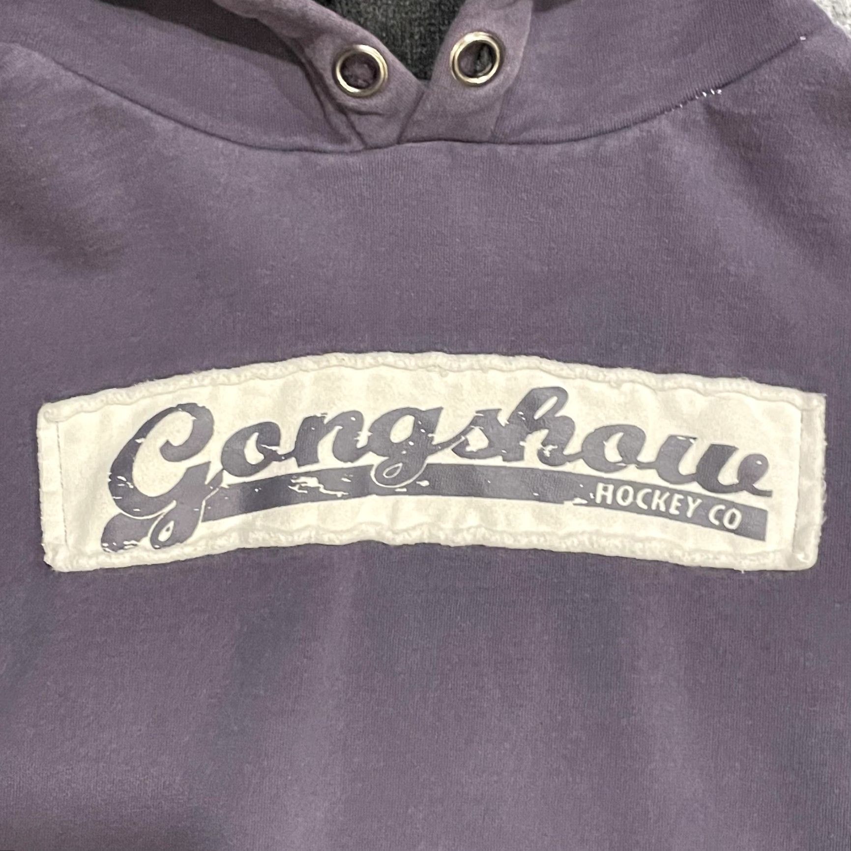 Vintage Gongshow Gear Hoodie Mens XL Purple Pullover Kangaroo Pocket Graphic Print Logo Embroidered Hooded Size US XL / EU 56 / 4 - 4 Thumbnail