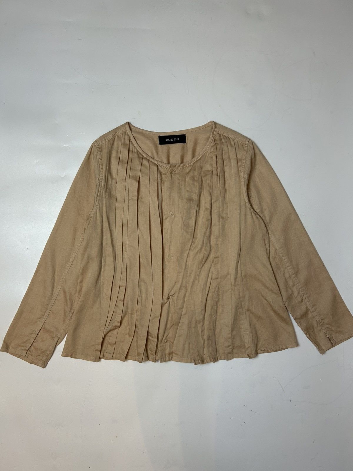 Designer × Issey Miyake × Zucca ZUCCA BROWN PLEATED BLOUSE Size M / US 6-8 / IT 42-44 - 1 Thumbnail
