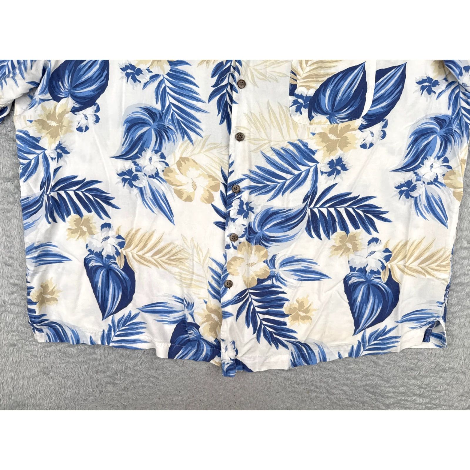 George George Hawaiian Shirt Men 3XL Blue Floral Button-Up Rayon Short Sleeve Size US XXL / EU 58 / 5 - 5 Thumbnail