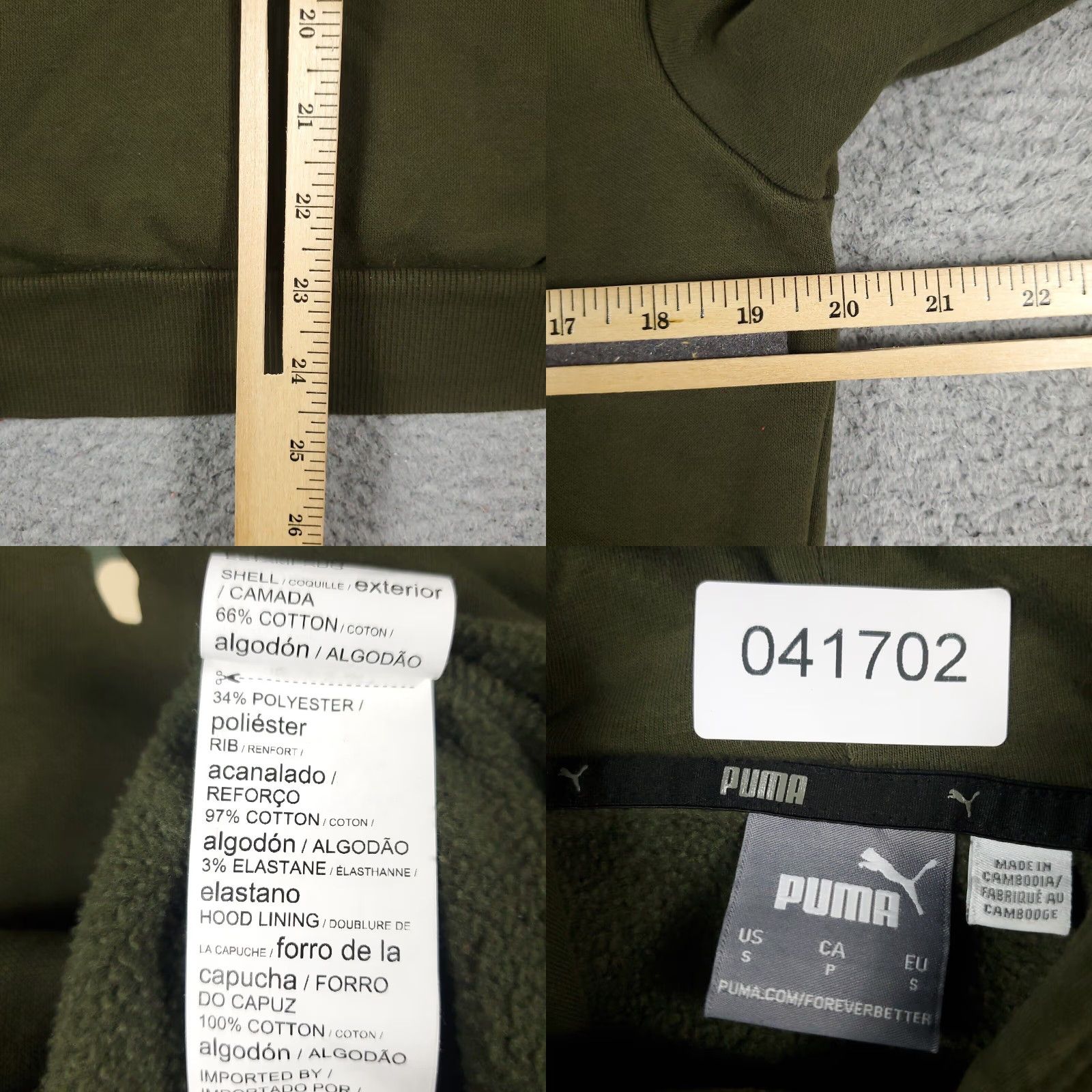 Puma PUMA Hoodie Mens Small Green Casual Pullover Sweatshirt Size US S / EU 44-46 / 1 - 8 Thumbnail